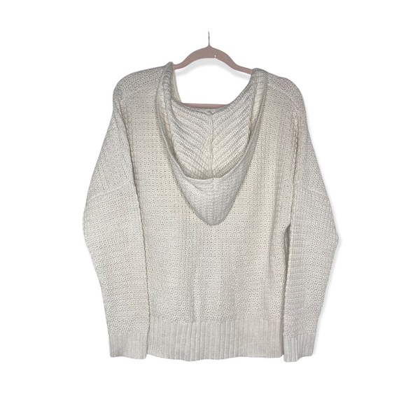 RACHEL ZOE Ivory Relaxed Hooded Sweater M NWT - Picture 4 of 15